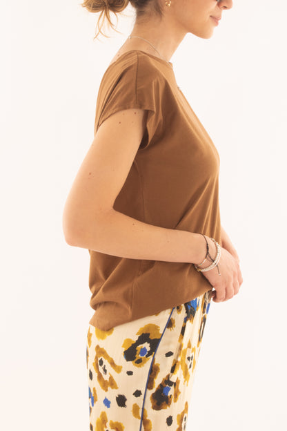 T- shirt con schiena scollata da Donna Souvenir -Moka