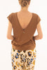 t shirt con schiena scollata da donna souvenir moka v35a1502 47218827