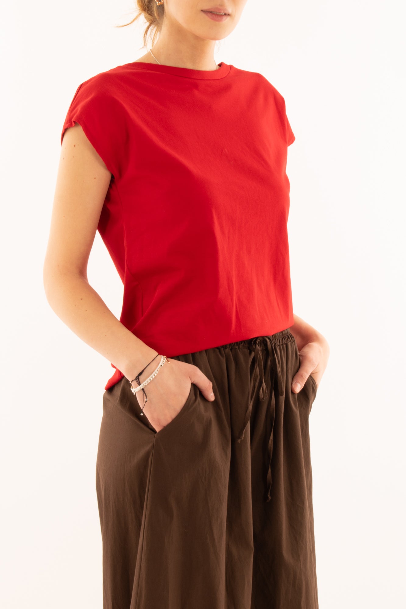 T- shirt con schiena scollata da Donna Souvenir - Rosso