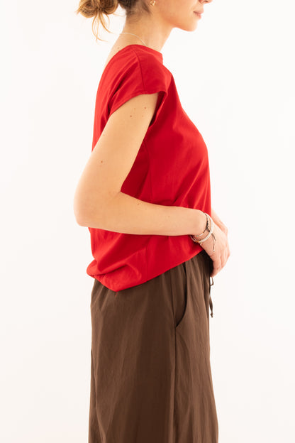 T- shirt con schiena scollata da Donna Souvenir - Rosso