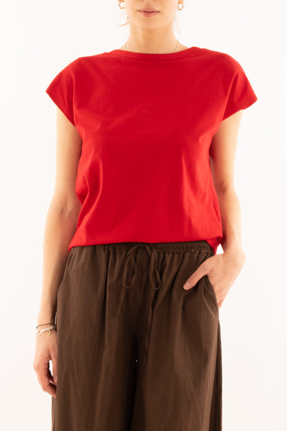 T- shirt con schiena scollata da Donna Souvenir - Rosso