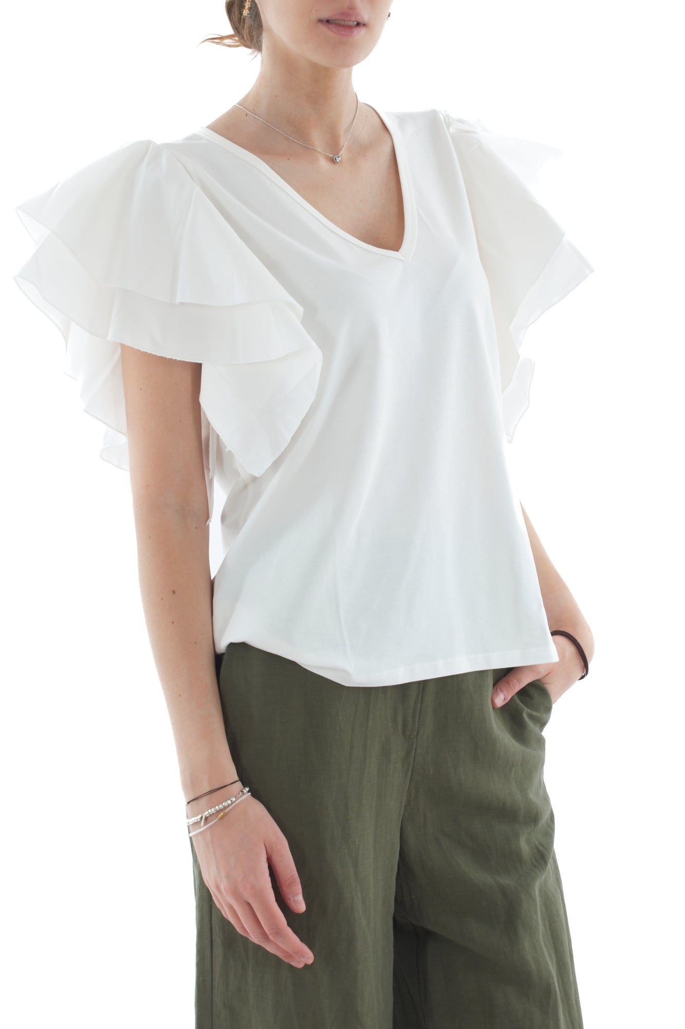 SUSY MIX T- shirt con voila' da Donna Susy mix - Latte Latte