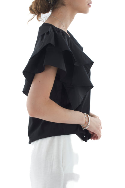 T- shirt con voila' da Donna Susy mix - Nero