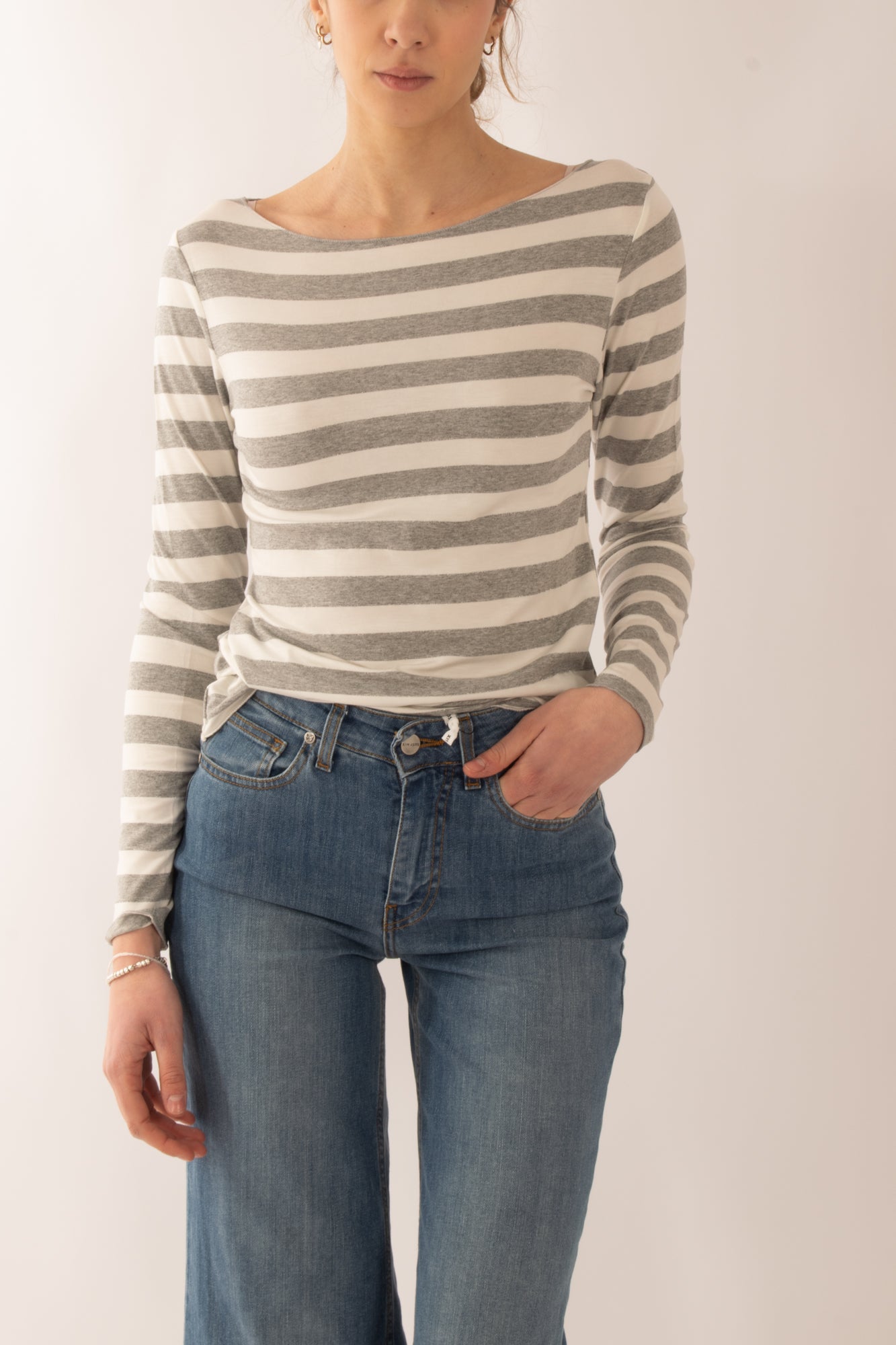 Maglia rigata da Donna Susy mix - Grigio