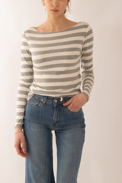 Maglia rigata da Donna Susy mix - Grigio