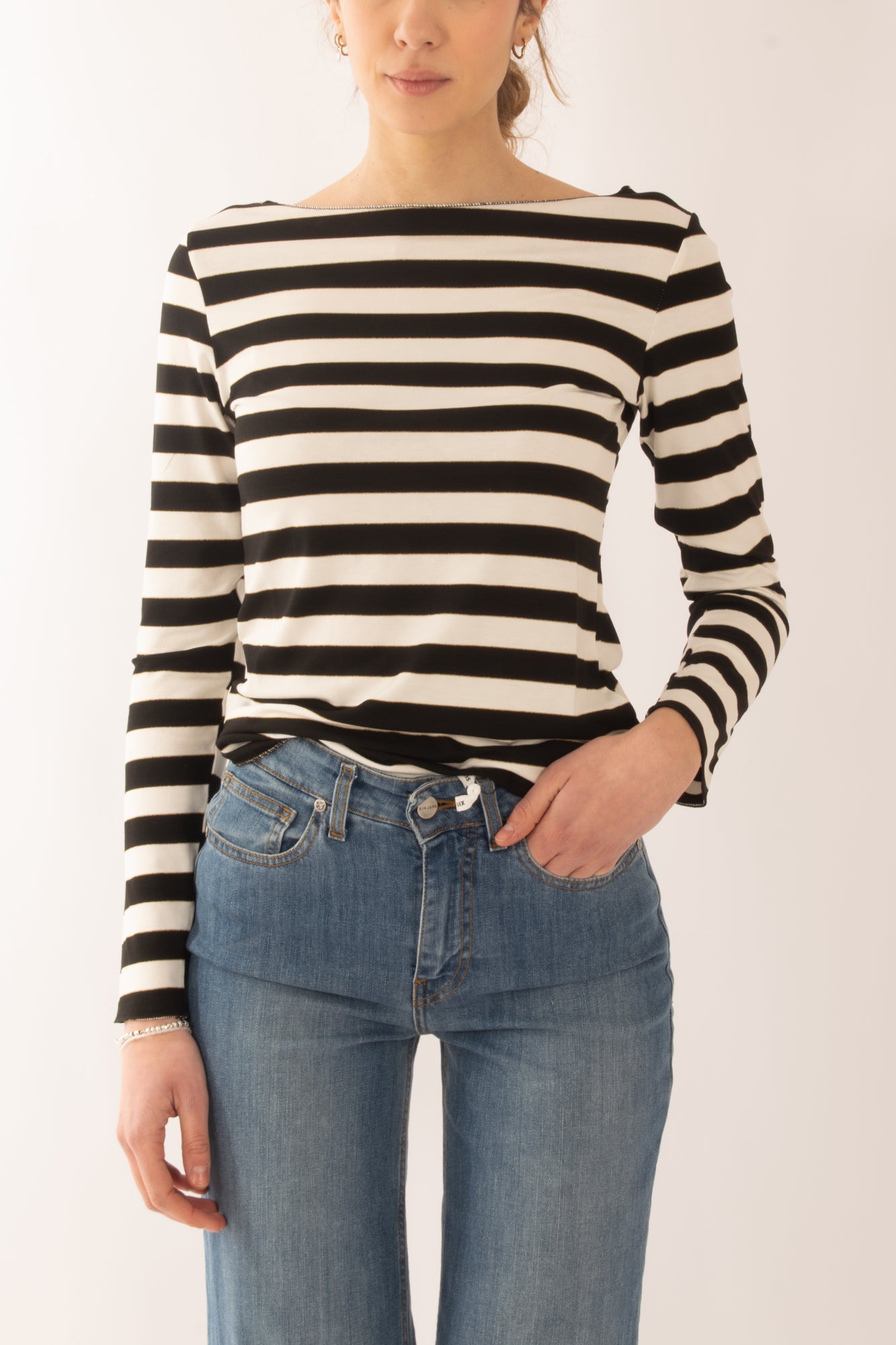 Maglia rigata da Donna Susy mix - Nero