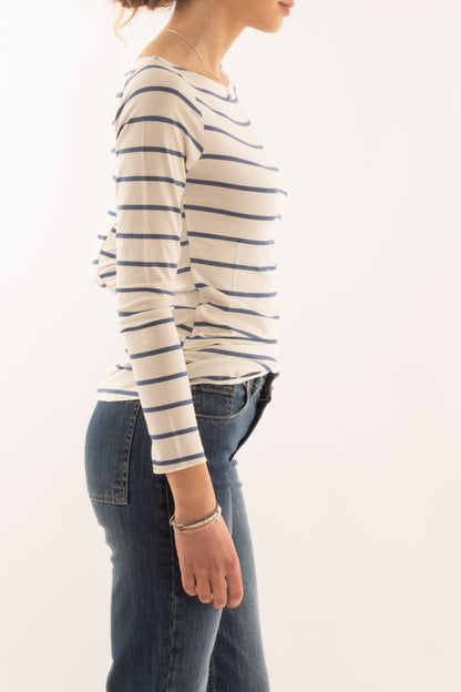 Maglia rigata a barca da Donna Susy mix - Nero