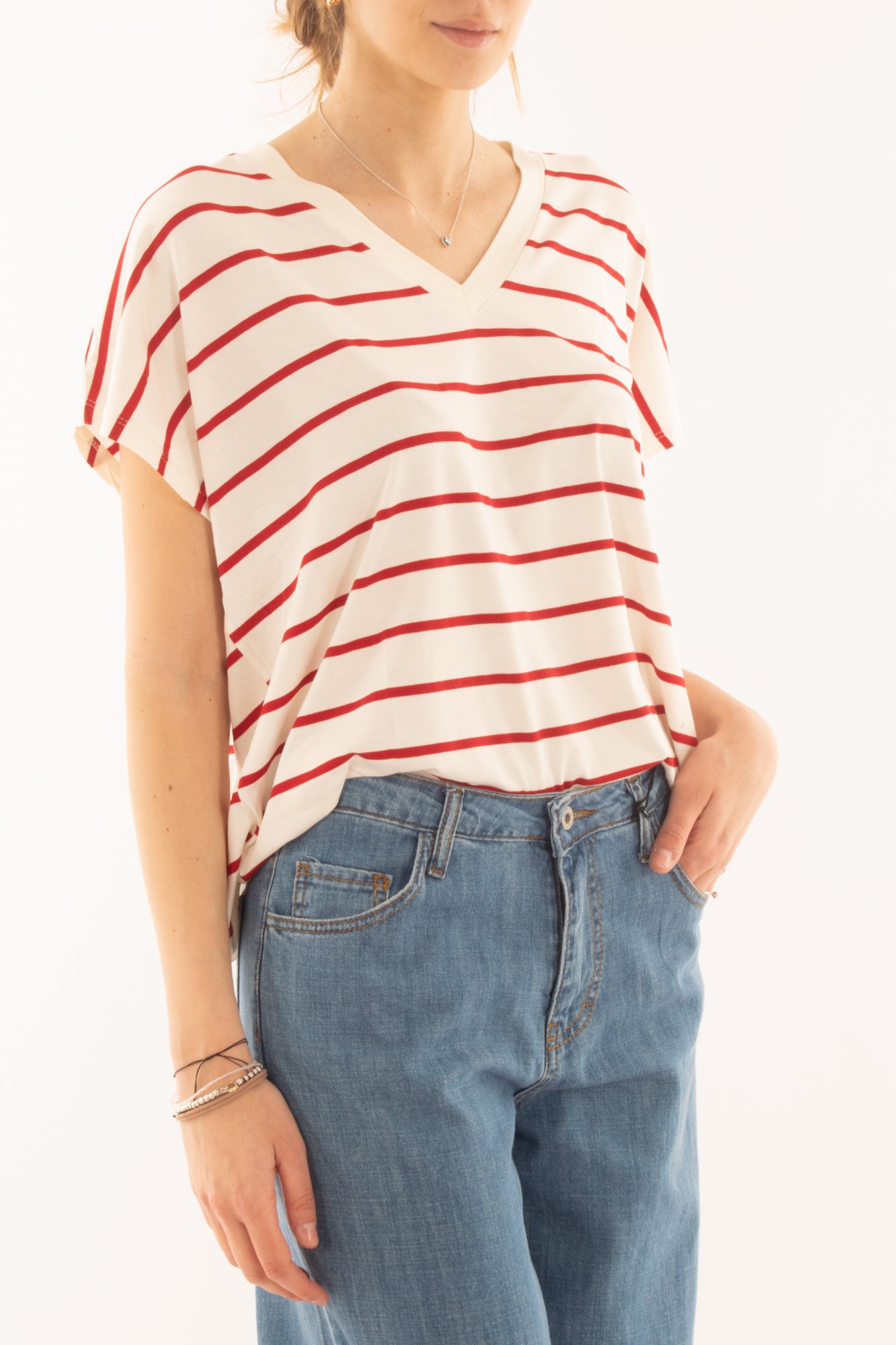 T-shirt rigata da Donna Susy mix - Rosso