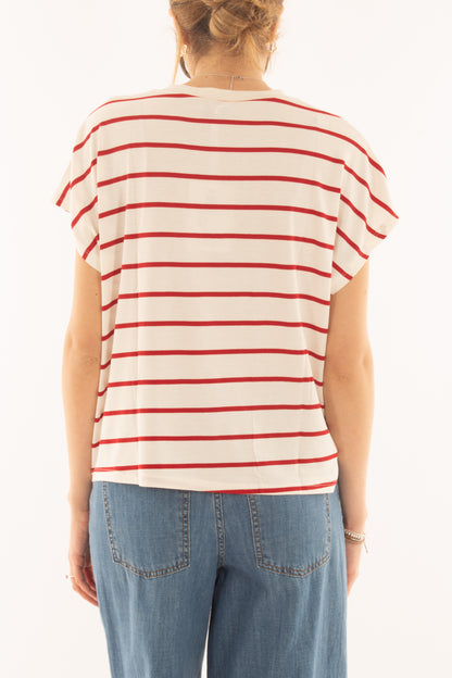 T-shirt rigata da Donna Susy mix - Rosso