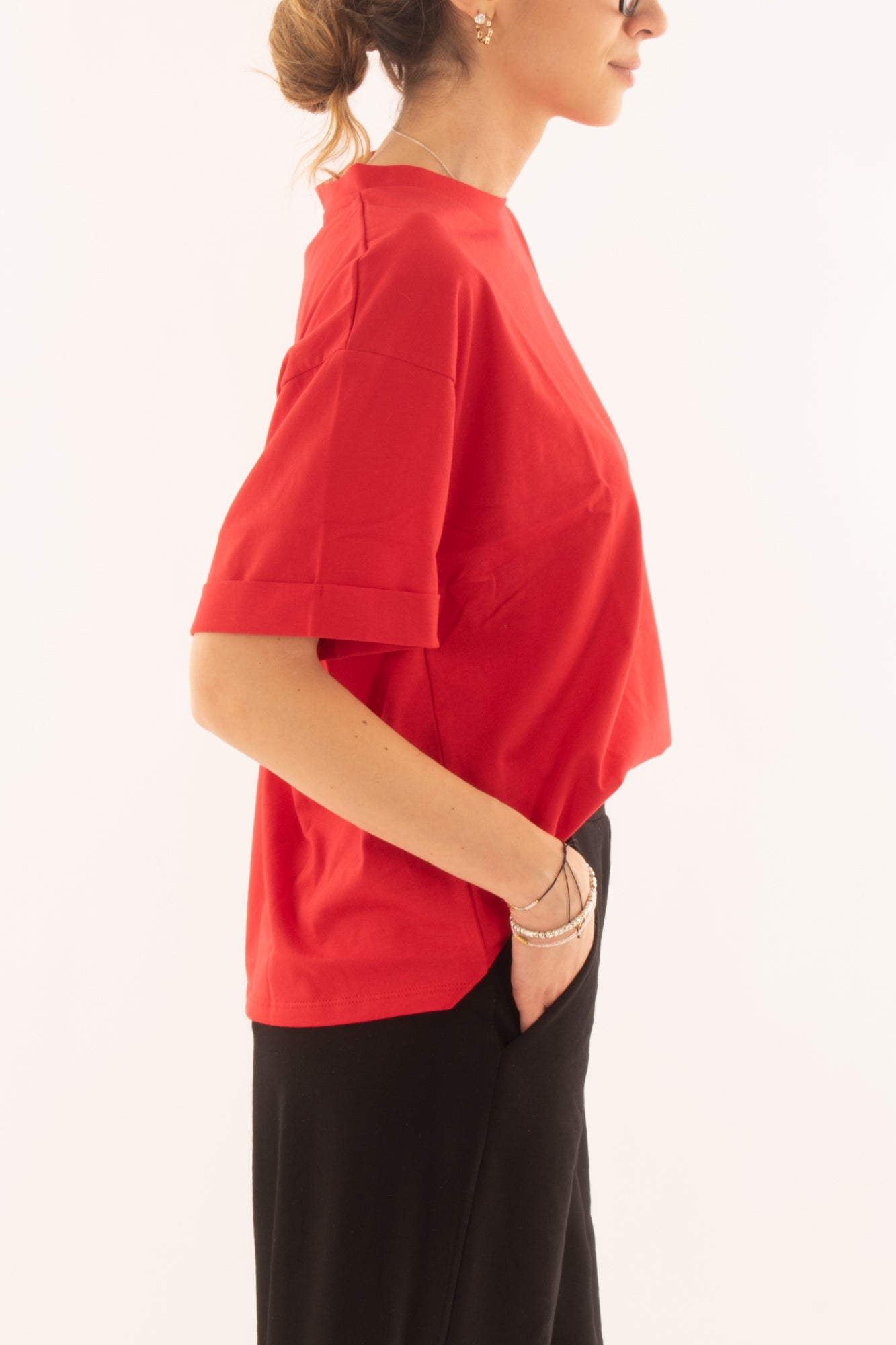 T-shirt over da Donna Susy mix - Rosso