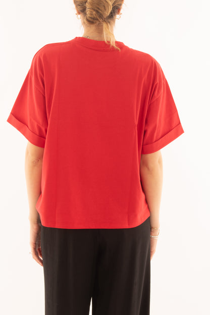 T-shirt over da Donna Susy mix - Rosso