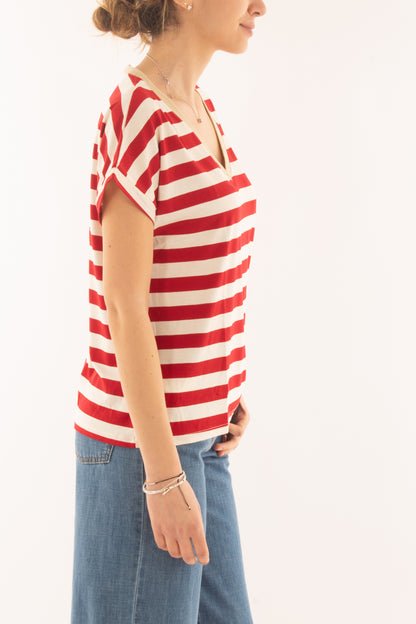 SUSY MIX T-shirt rigata da donna Susy mix - Rosso Rosso