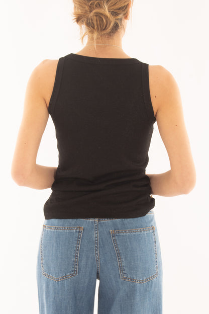 Canottiera con perle da Donna Susy mix - Nero