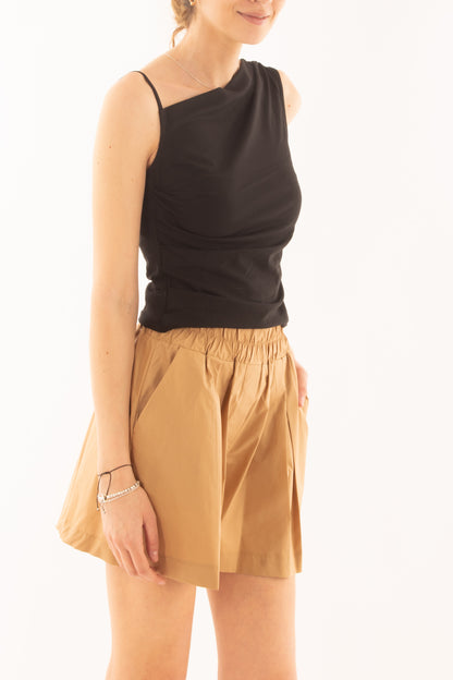 Maglia asimmetrica da Donna Susy mix - Nero