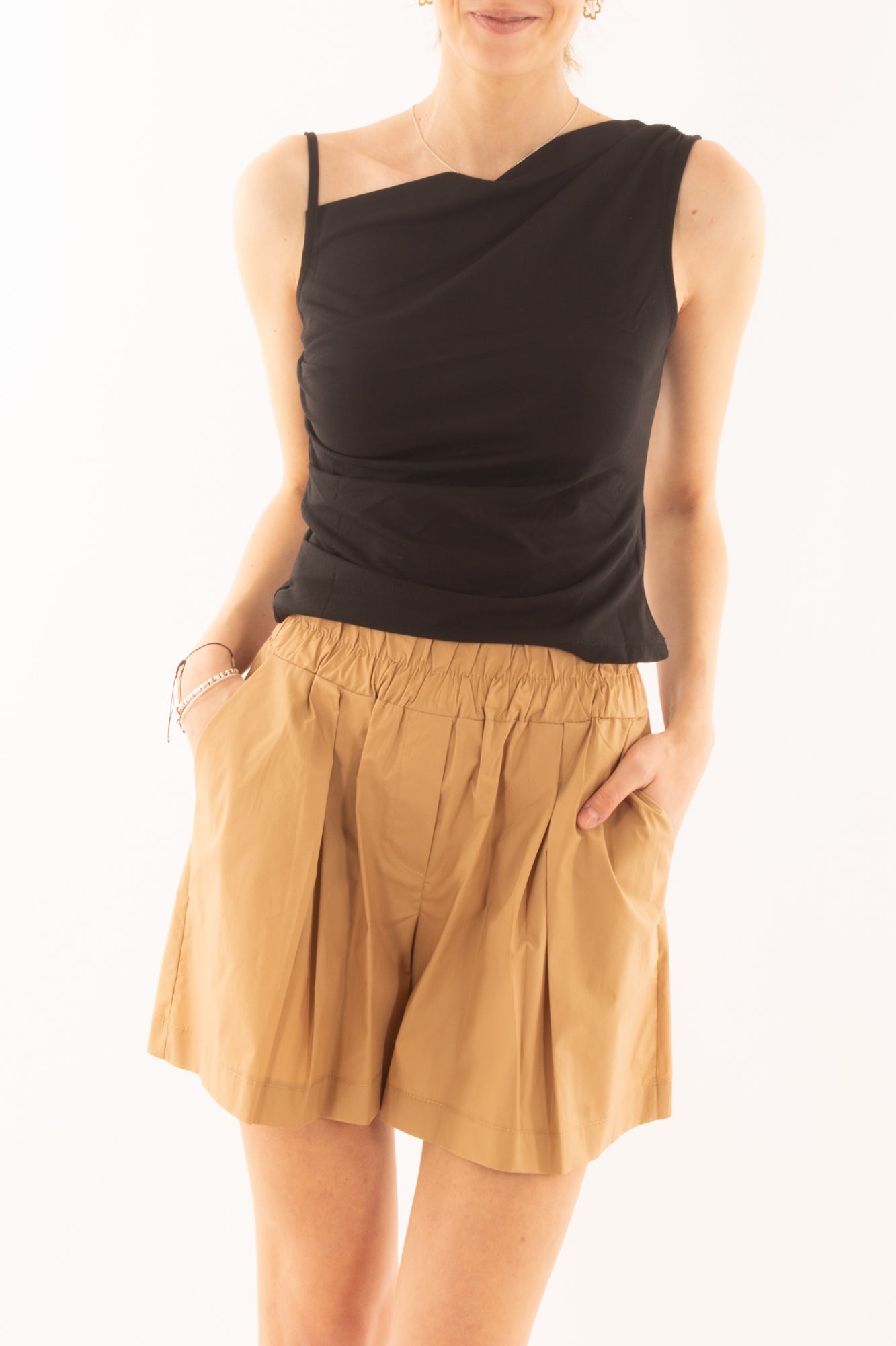 Maglia asimmetrica da Donna Susy mix - Nero