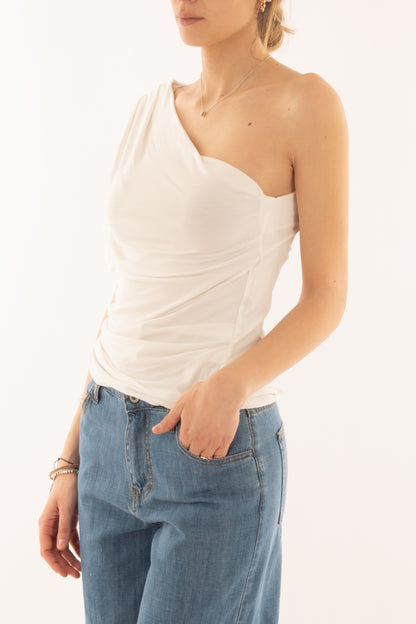 Maglia monospalla da Donna Susy mix - Bianco