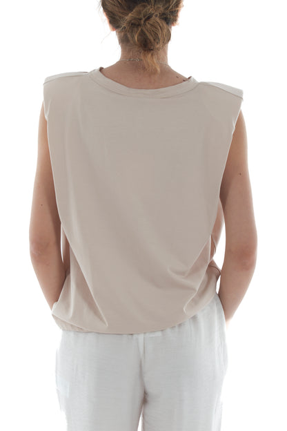 T-shirt con spalline da Donna Susy mix - Beige