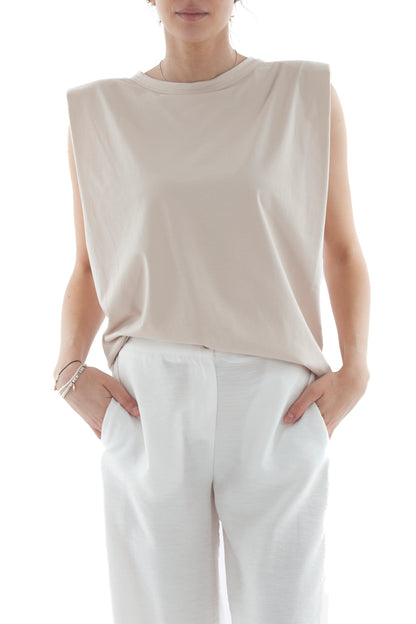 T-shirt con spalline da Donna Susy mix - Beige