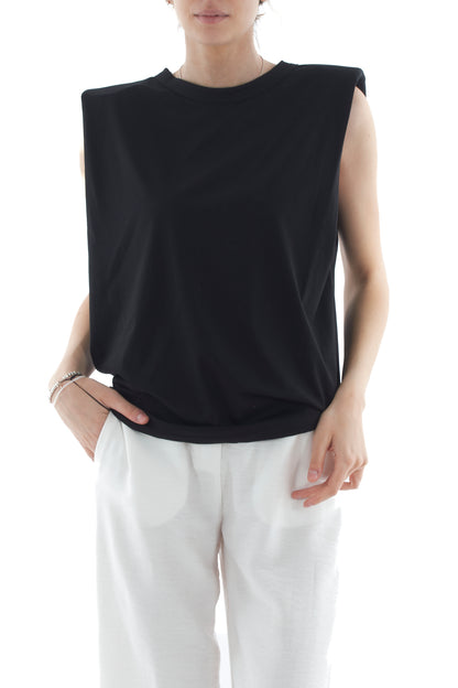 T-shirt con spalline da Donna Susy mix Nero