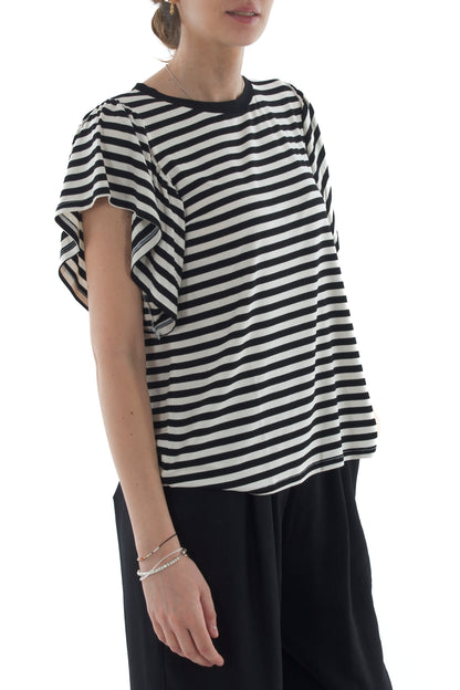 Maglia rigata da donna Susy mix - Nero