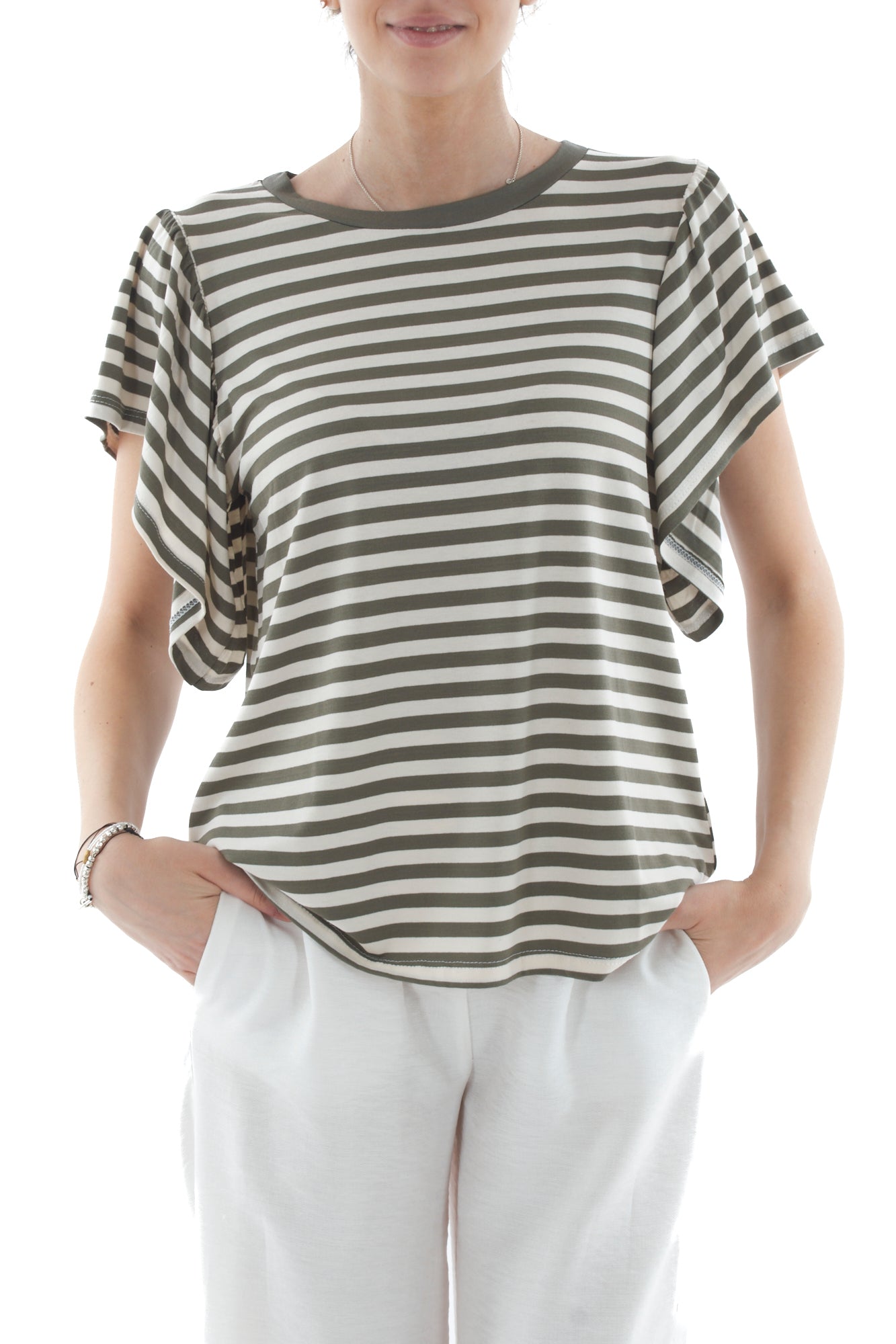 Maglia rigata da donna Susy mix - Verde