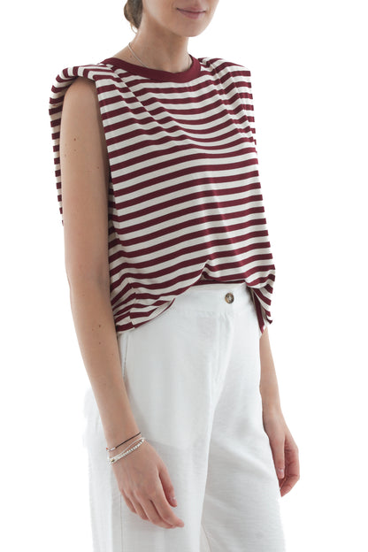 T-shirt rigata con spalline da Donna Susy mix - India