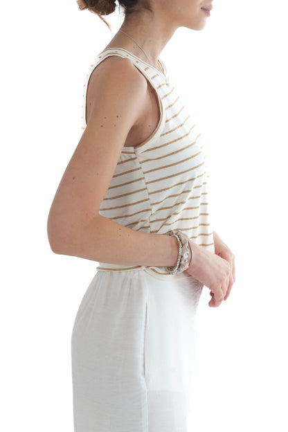 Canottiera rigata da Donna Susy mix - Oro
