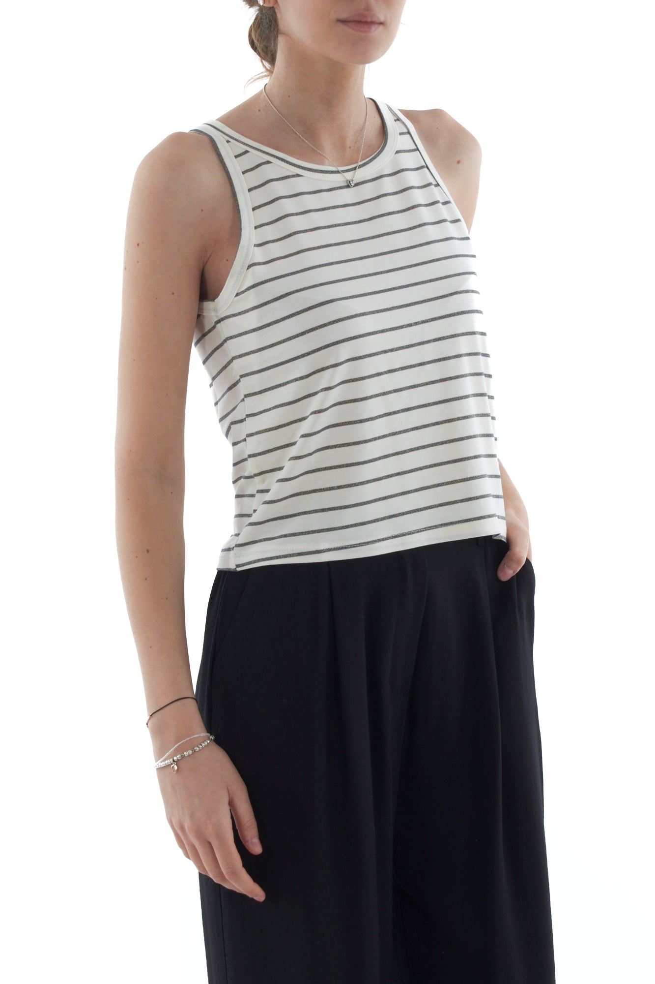 Canottiera rigata da Donna Susy mix - Verde