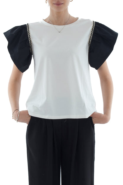 SUSY MIX T-shirt con voila' da Donna Susy mix - Nero Nero