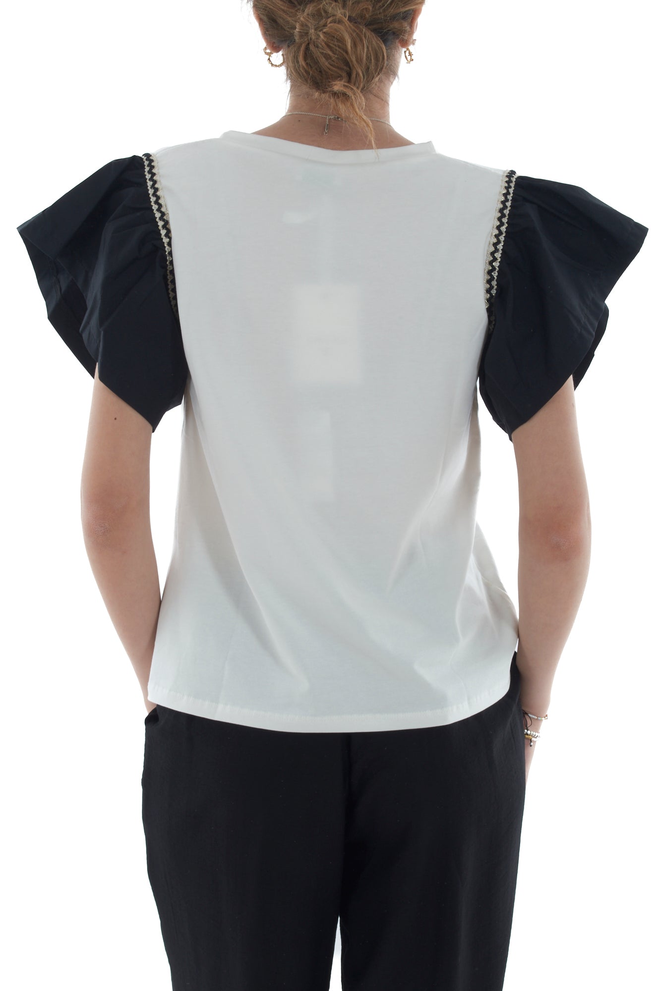 SUSY MIX T-shirt con voila' da Donna Susy mix - Nero Nero