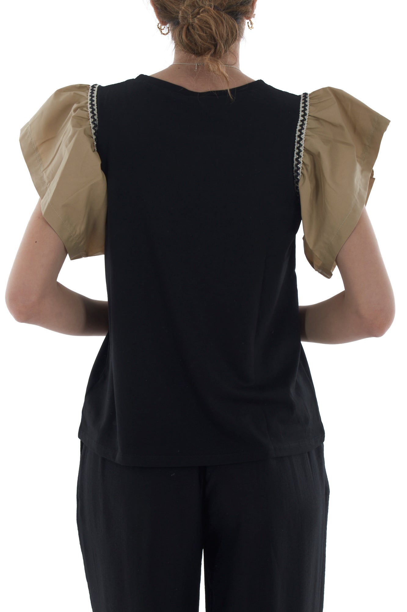 T-shirt con voila' da Donna Susy mix - Sabbia