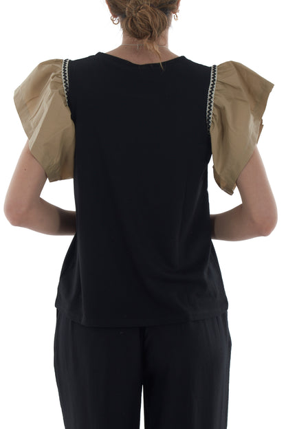 T-shirt con voila' da Donna Susy mix - Sabbia