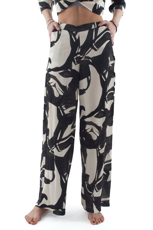 Pantalone a palazzo da Donna Susy mix - Nero