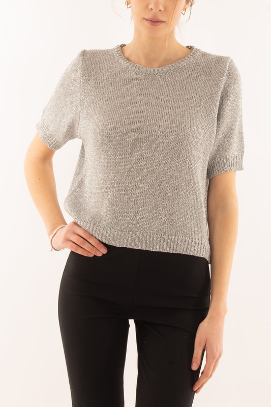 Maglia di filo con filo lurex da Donna Susy mix - Argento