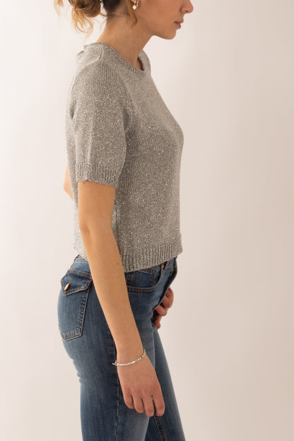 Maglia di filo con filo lurex da Donna Susy mix - Argento
