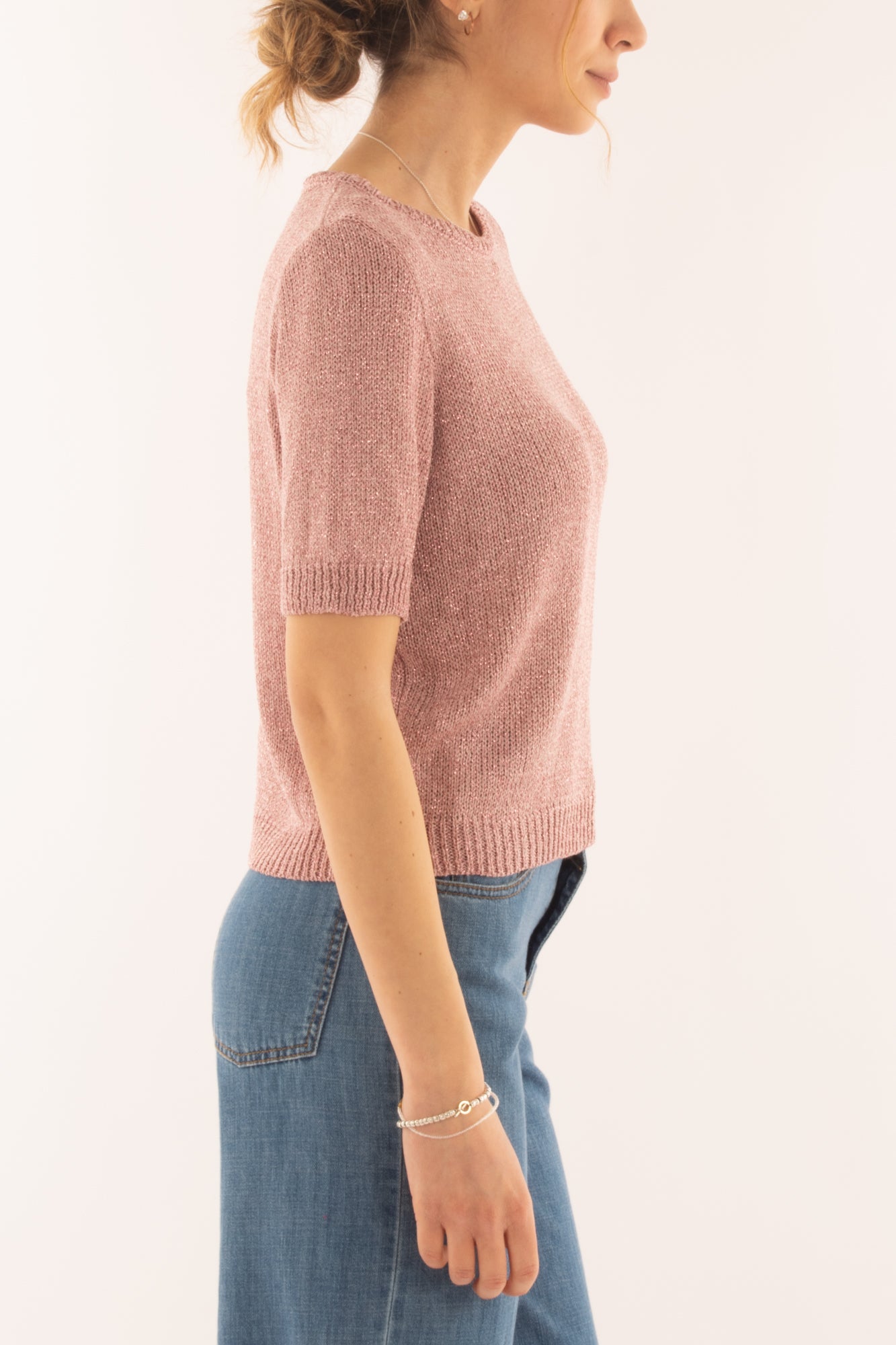 Maglia di filo con filo lurex da Donna Susy mix - Rosa