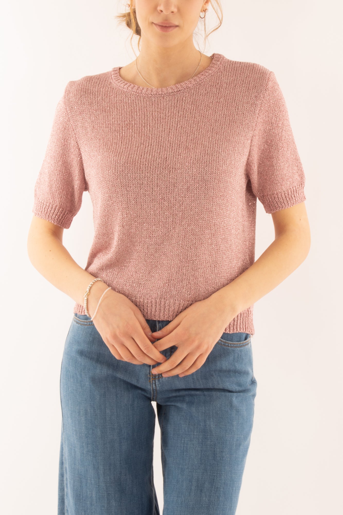 Maglia di filo con filo lurex da Donna Susy mix - Rosa