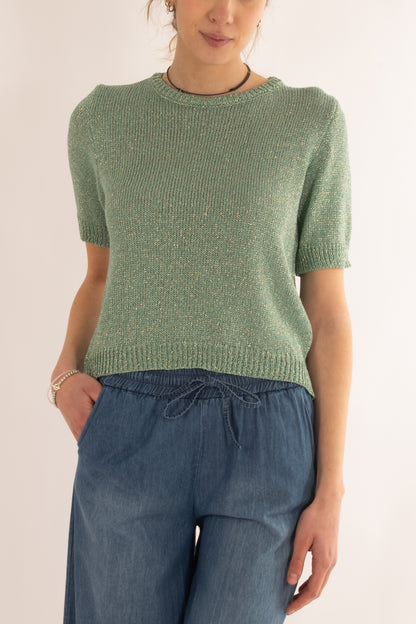 Maglia di filo con filo lurex da Donna Susy mix - Verde