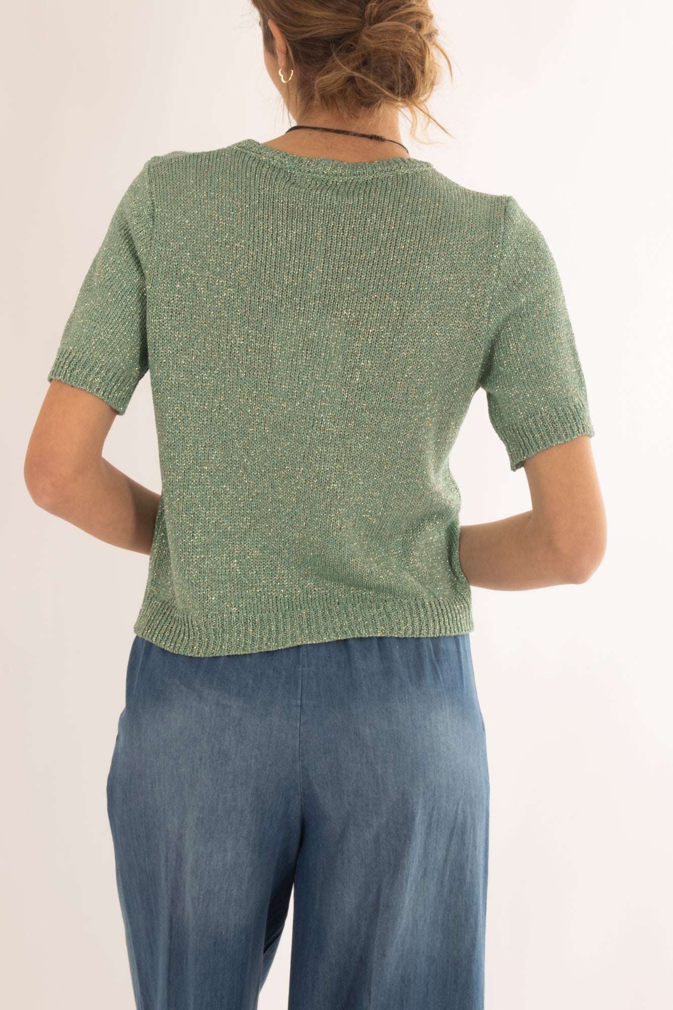 Maglia di filo con filo lurex da Donna Susy mix - Verde
