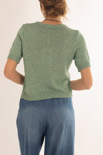 Maglia di filo con filo lurex da Donna Susy mix - Verde