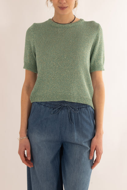 Maglia di filo con filo lurex da Donna Susy mix - Verde