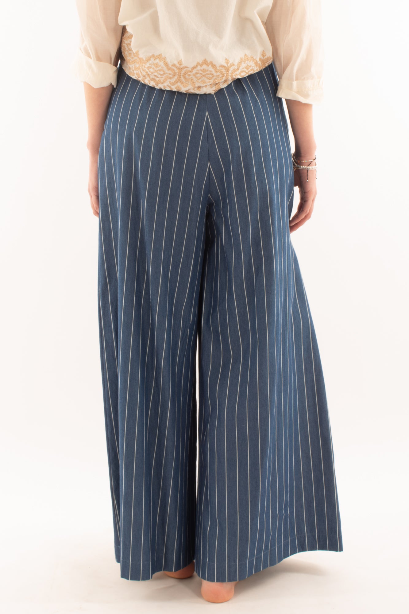 SUSY MIX Pantalone a palazzo gessato da Donna Susy mix - Blu Blu