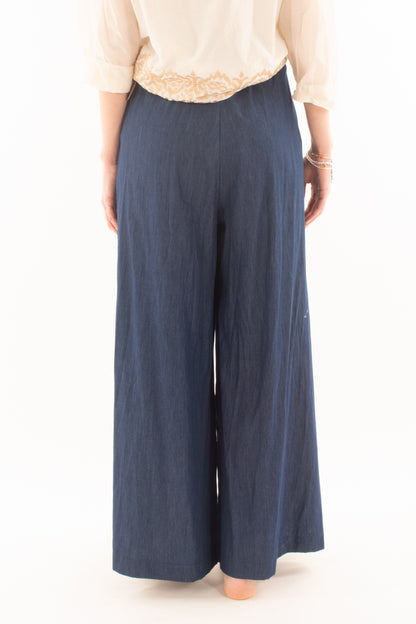 SUSY MIX Pantalone a palazzo in tel da Donna Susy mix - Blu Blu