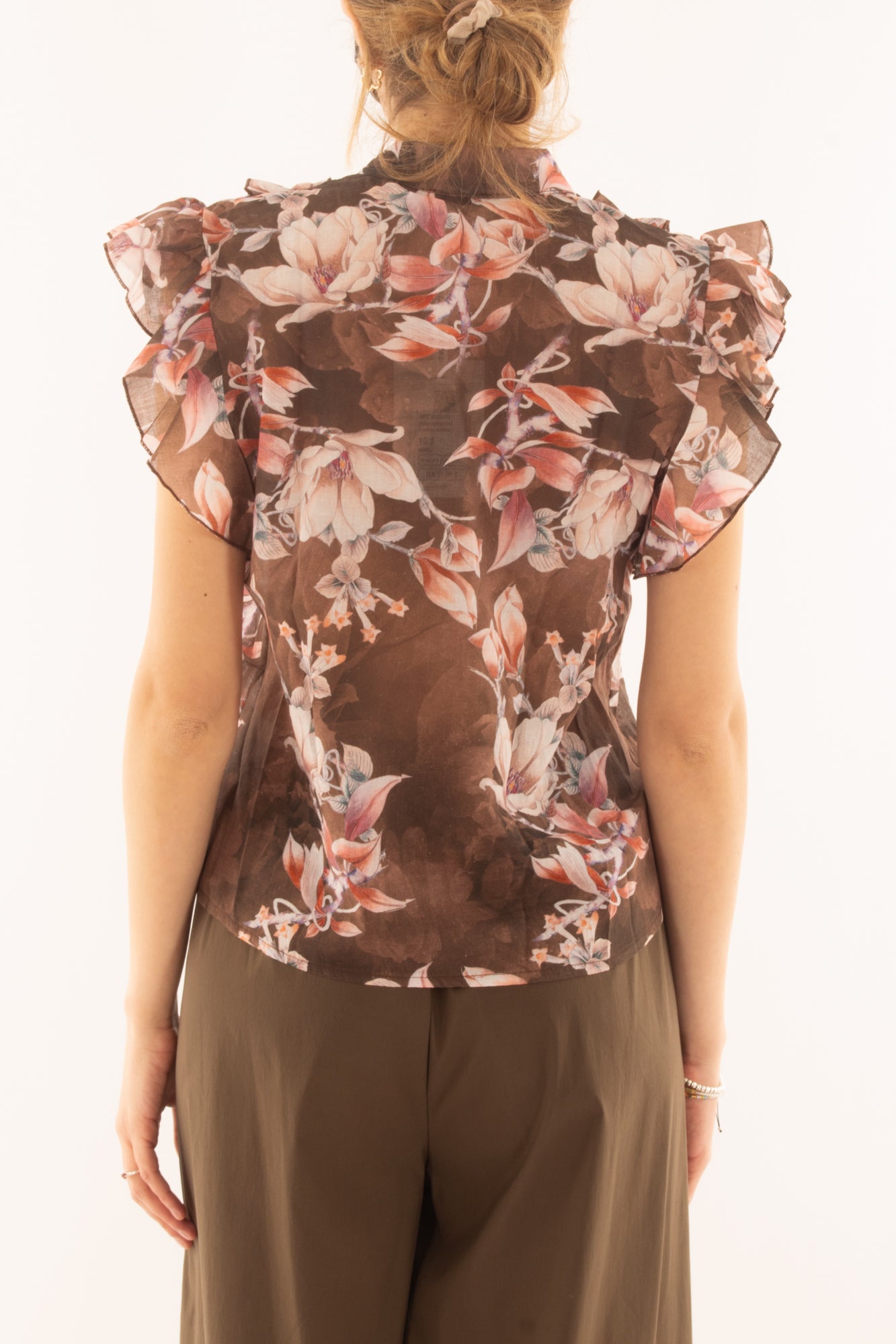 Camicia floreale con rouge da Donna Susy mix - Moro