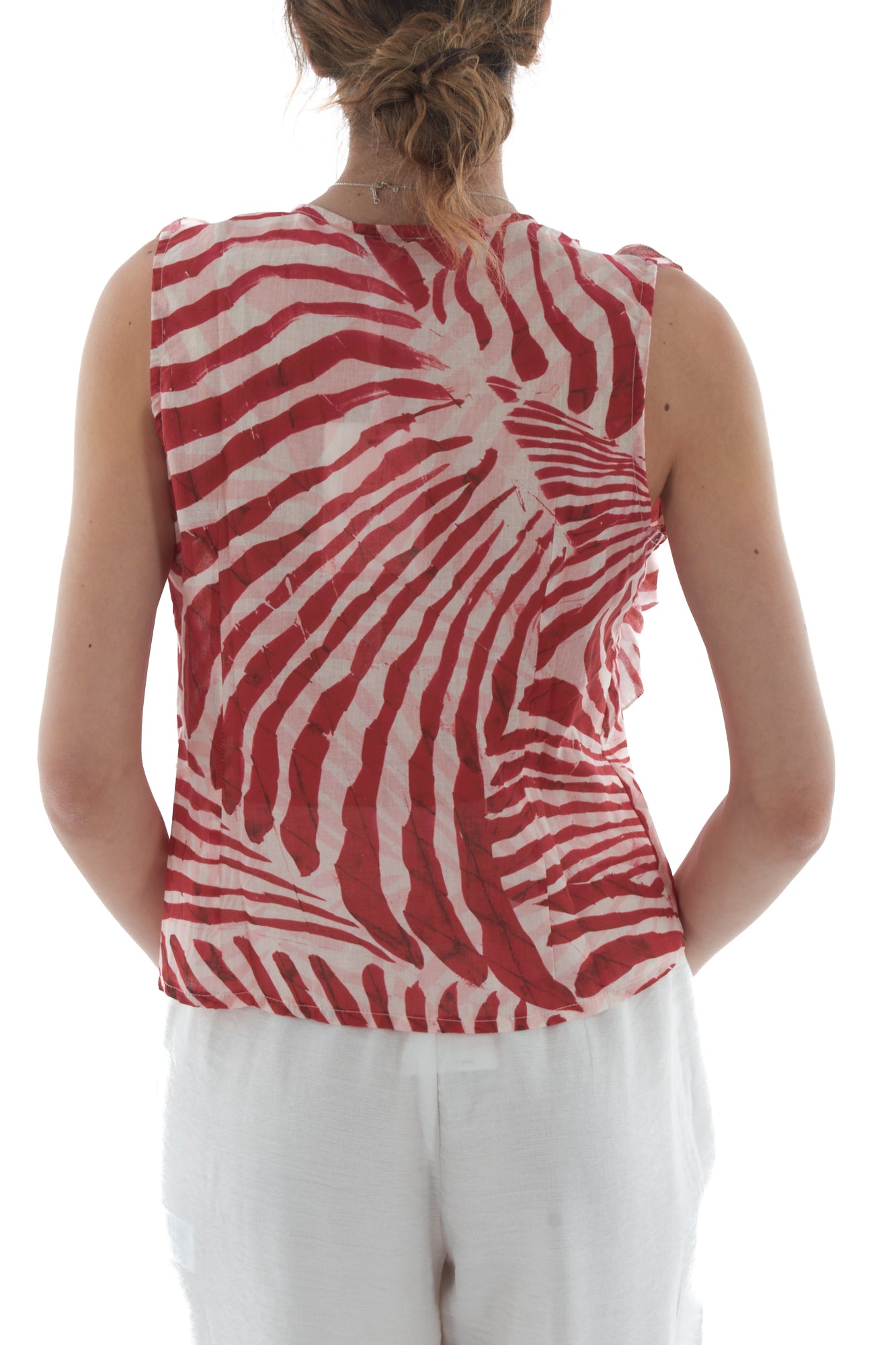 Camicia smanicata con rouge da Donna Susy mix Rosso india