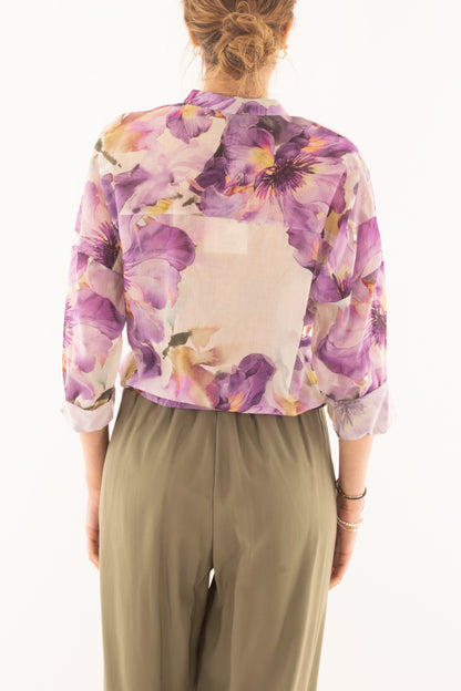 Camicia fiorata da Donna Susy mix - Lilla