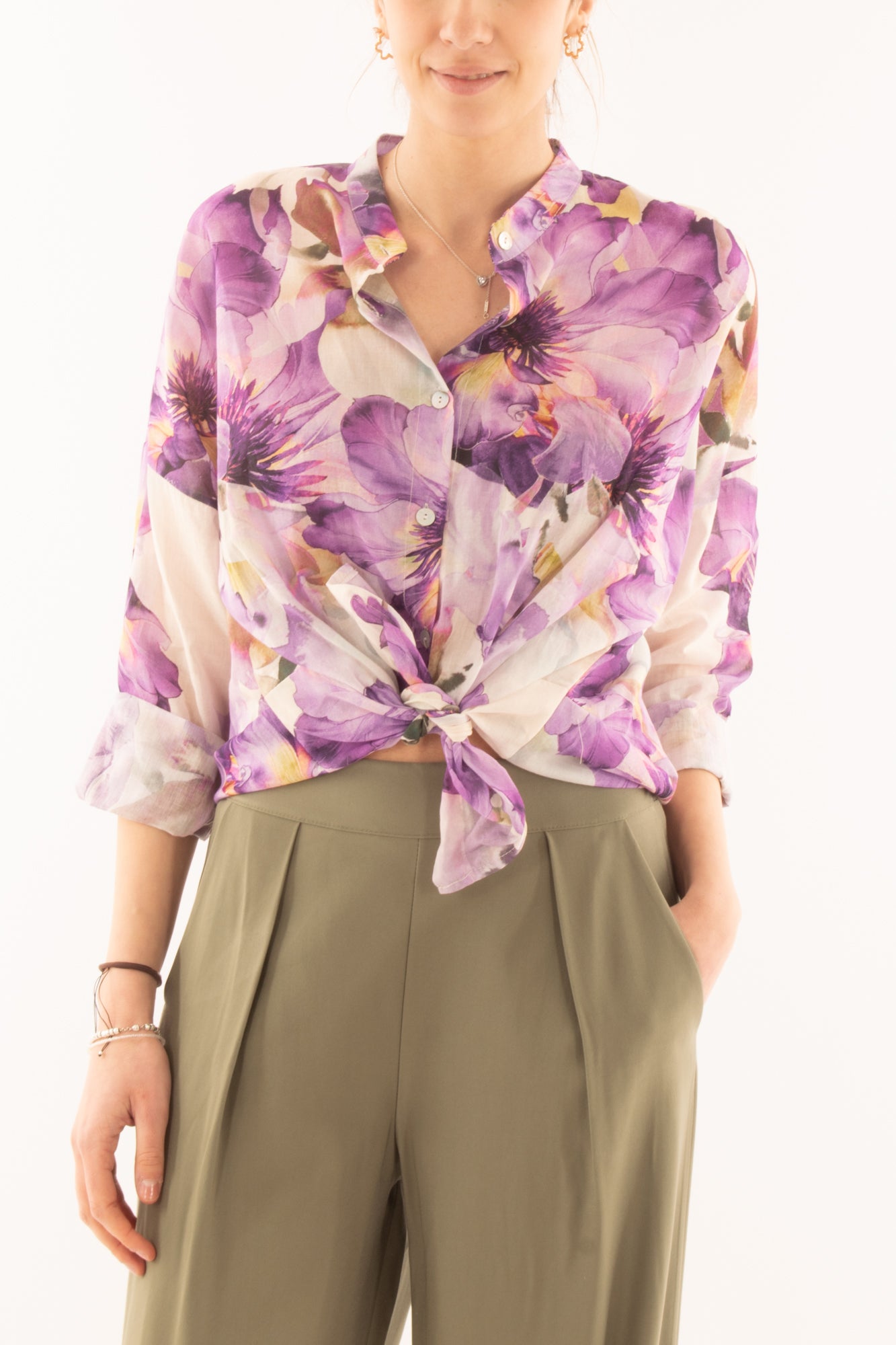 Camicia fiorata da Donna Susy mix - Lilla