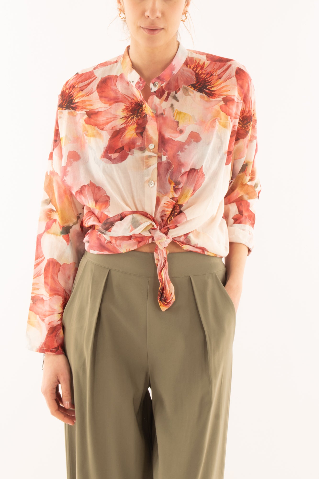 Camicia fiorata da Donna Susy mix - Rosso