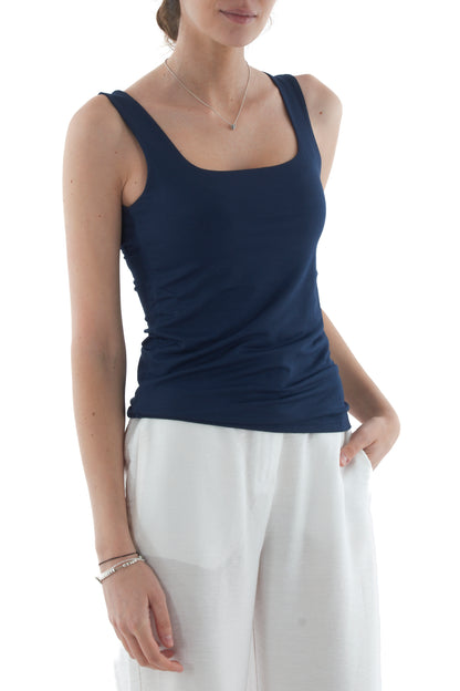 canottiera scollo quadro da Donna Susy mix - Blu