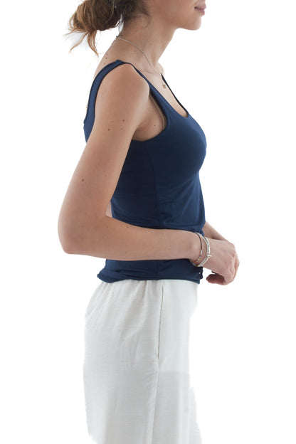 canottiera scollo quadro da Donna Susy mix - Blu